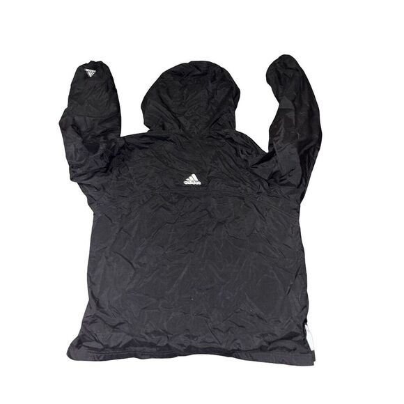 Adidas Black Hooded Jacket Size Large Casual Zip-Up - Picture 2 of 4